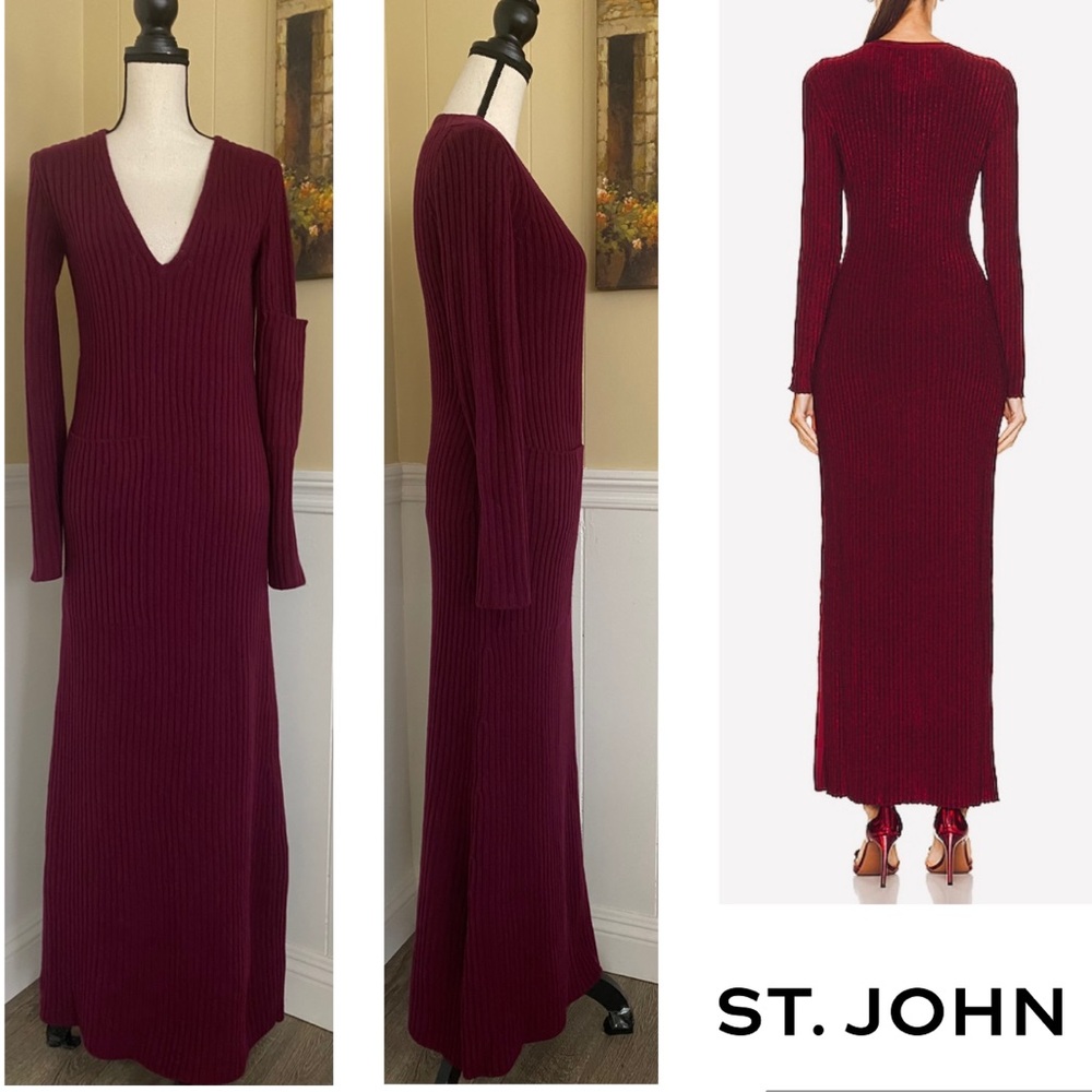 New St. John Cashmere Ribbed Dress